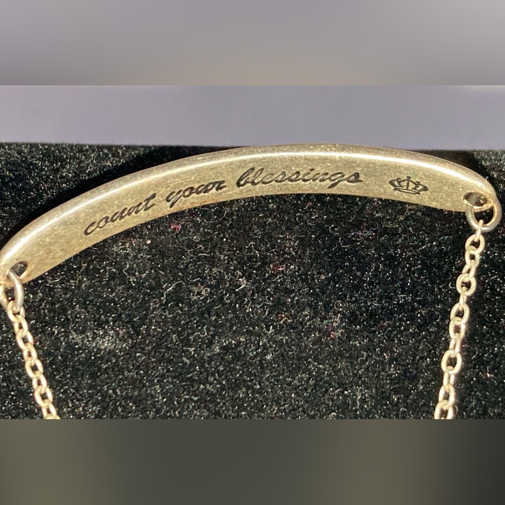 ADJUSTABLE SILVER PLATED "COUNT YOUR BLESSINGS" BRACELET - Picture 2 of 10